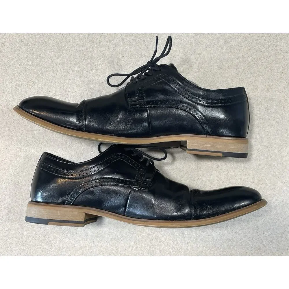 Stacy Adams Men's Dickinson Cap Toe Lace-Up Oxford Black Size 10 Dress Shoes